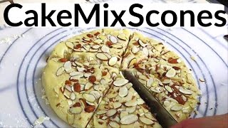 Cake Mix scones| Raspberry Almond scones| Quick and Easy Recipe| Moist & Flavorful