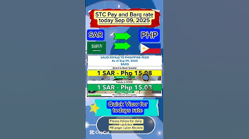 Quick view SAR to PHP exchange rate as of Sep 09, 2025. #exchangerate #saudiriyalrate #ofw #guide