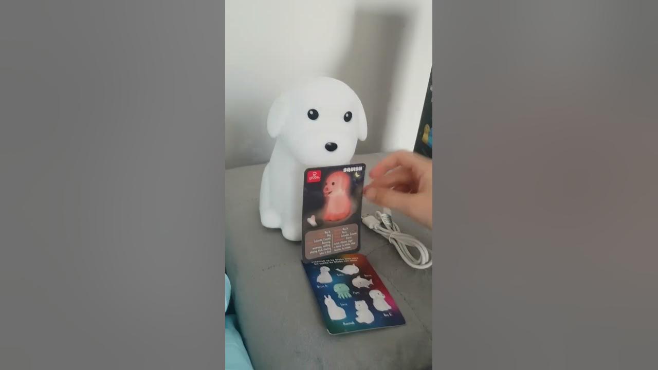 SQUISH Tap Light Globe Electric LED White Dog Multicolor Silicone