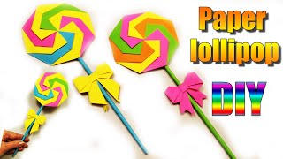 ORIGAMI Lollipop DIY - CANDY Lollipop PAPER - 5 Min Easy Craft Easy DIY