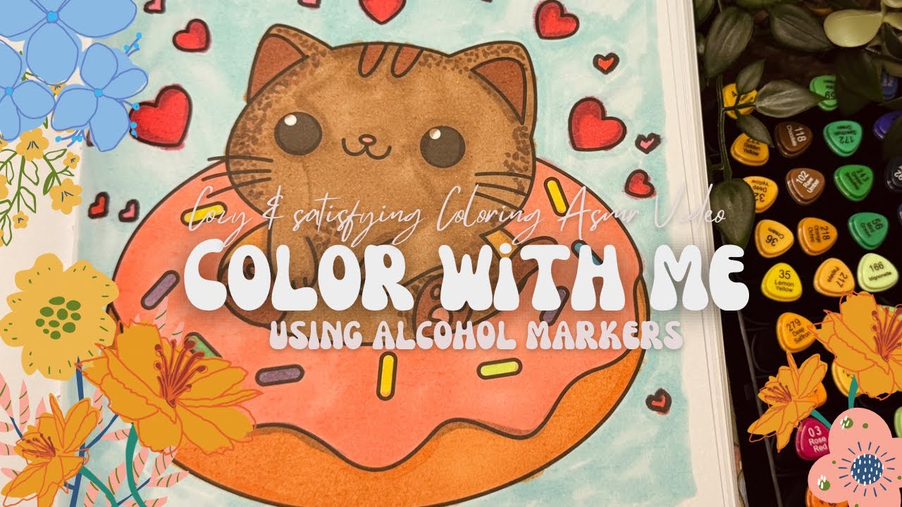 Come Colour With Me 🤍 | Relaxing ASMR Coloring • Cozy Marker Sounds #fyp #coloring #asmr 