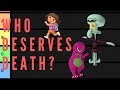 WHICH FICTIONAL CHARACTERS DESERVE TO DIE? - Tier list Ranking