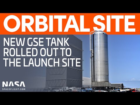 GSE Tank & Crane Rolled Out to the Launch Pad | SpaceX Boca Chica