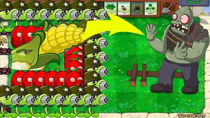 Plants vs Zombies - 99 Gatling Pea vs Winter Melon vs 999 Zombies 