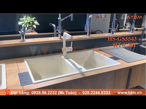 TDM.VN | Review chậu rửa chén Blanco Blancozia 9 567.68.649 + Vòi Bếp đá Blancolinus-S 565.68.650