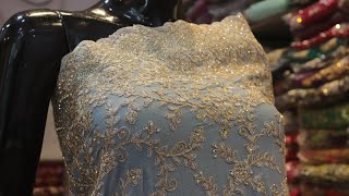 Ar-1093 The Dolphin Gray Premium Designer Sareemili Silk Fabriccrystalsglittering Embroidery