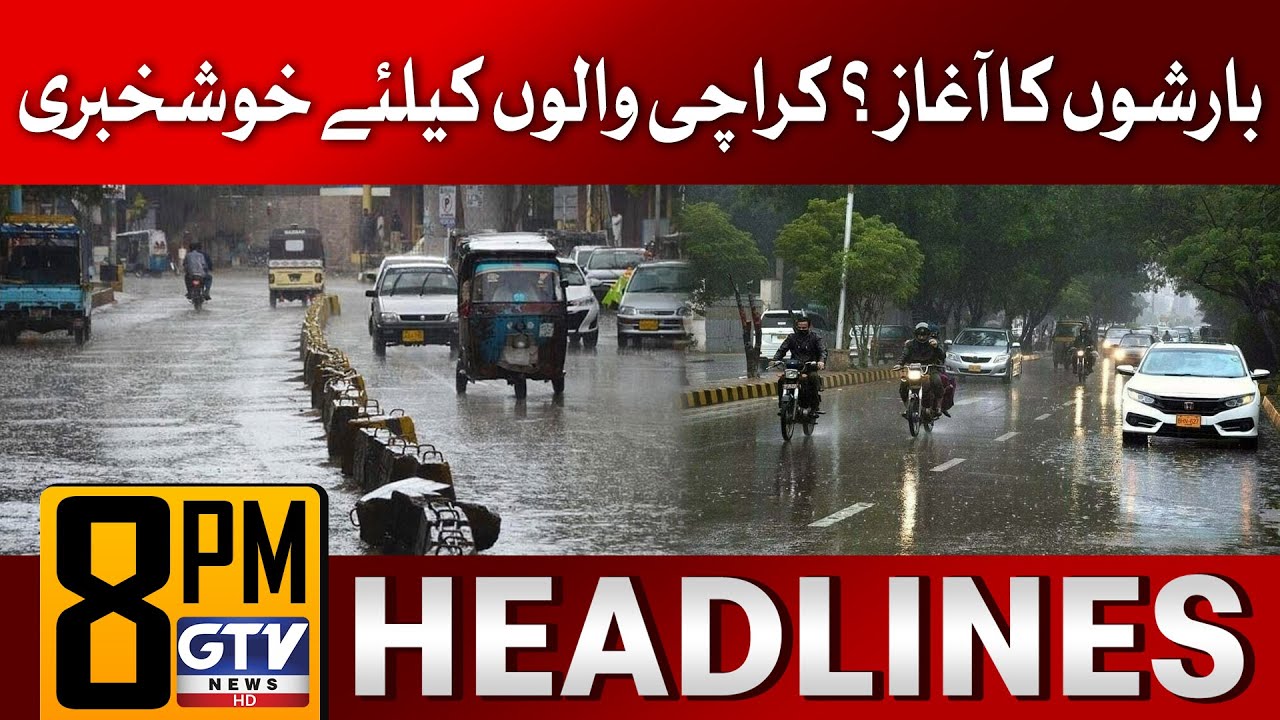 Heavy Rain In Karachi Updates | News Headlines At 8 PM | Weather Latest ...