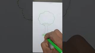 Tree drawing with 10000 dost challenge 😲 #shorts #drawing #viral #art