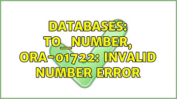 Databases: to_number, ORA-01722: invalid number error