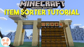 Minecraft Bedrock ITEM SORTER TUTORIAL | Easy, Automatic, Expandable