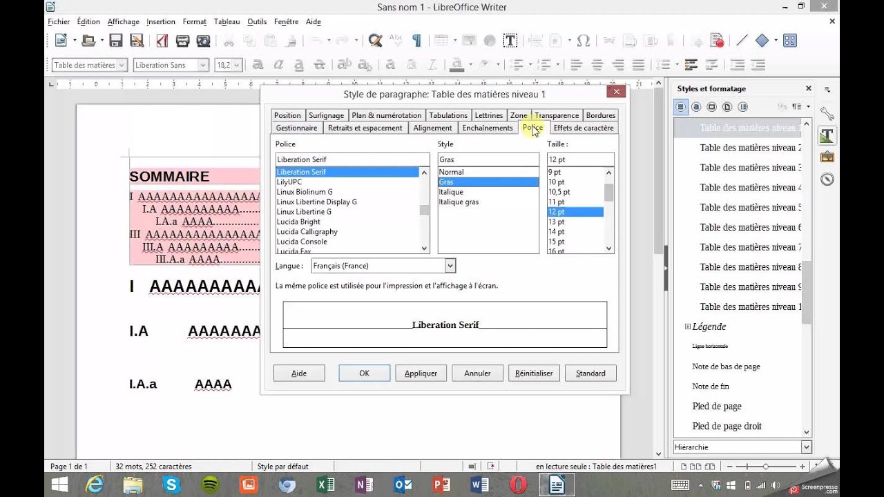 Comment Faire Un Organigramme Sur Libreoffice sommaire sur libre office - YouTube