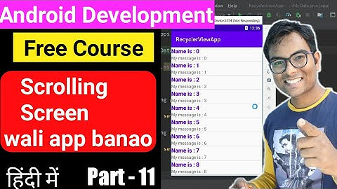 Recycler View in Android.  Android Development Free Course For Beginners in Hindi Part - 11