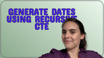 Dba: Generate dates using recursive cte