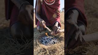 Maasai Tribe – Fire from Wood Ancient Survival Secretn #maasaitribe #firemaking #survivalskills