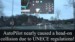 AutoPilot 2.0 nearly caused a head-on collision! - Testing The Tesla