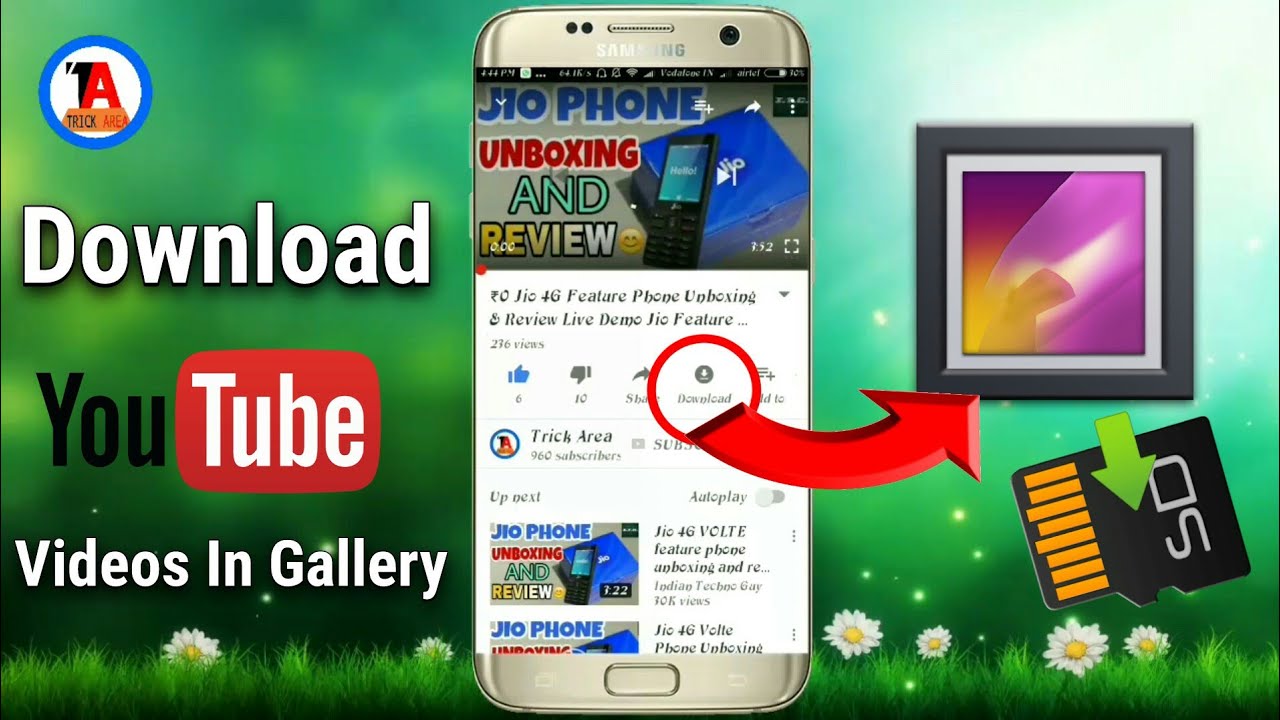 How To Save YouTube Video To Gallery & SD Card[ Without any App ] hindi by Trick Area area of a trapezoid