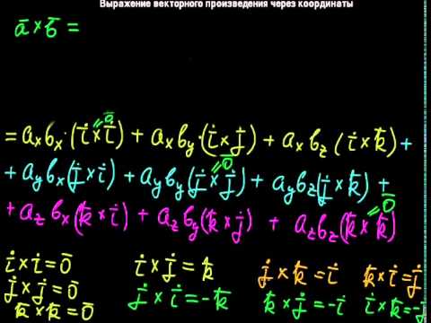 §14 Выражение векторного произведения через координаты