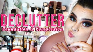 DECLUTTERING MY FOUNDATION AND COMPLEXION PRODUCTS | Makeup Collection Declutter 2020 Part 2