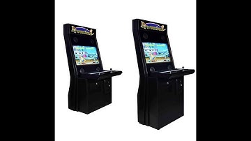Typhoon Arcade with and without the base.  Side by side comparison.  AwesomeArcades.com
