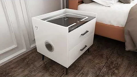 Led Light Smart Nightstand with 2 Storage Drawers and Wireless Charging Station ✨ |GIRATREE