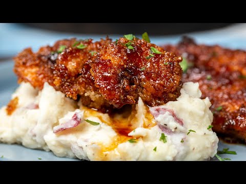 How To Make Whiskey-Glazed Chicken And Shrimp With Garlic Mashed Potatoes  Tasty Recipes