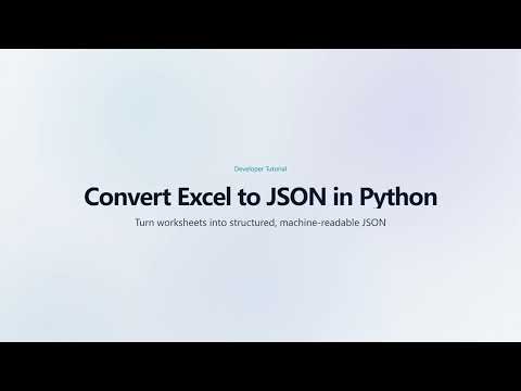 Convert Excel to JSON in Python Using Spire.XLS | Export Excel Data to JSON