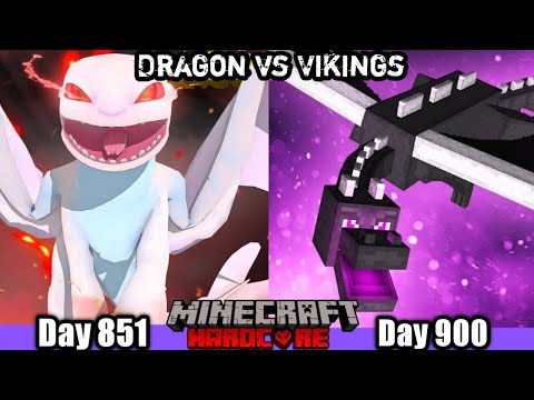 I Survived 900 Days in Dragon vs Vikings in Minecraft Hardcore