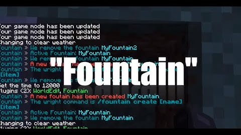 Minecraft 1-minute Plugin Review: Fountain for Spigot 1.8