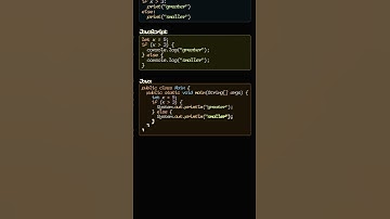 Conditional Statements in 5 Languages | Programming Comparison #shorts