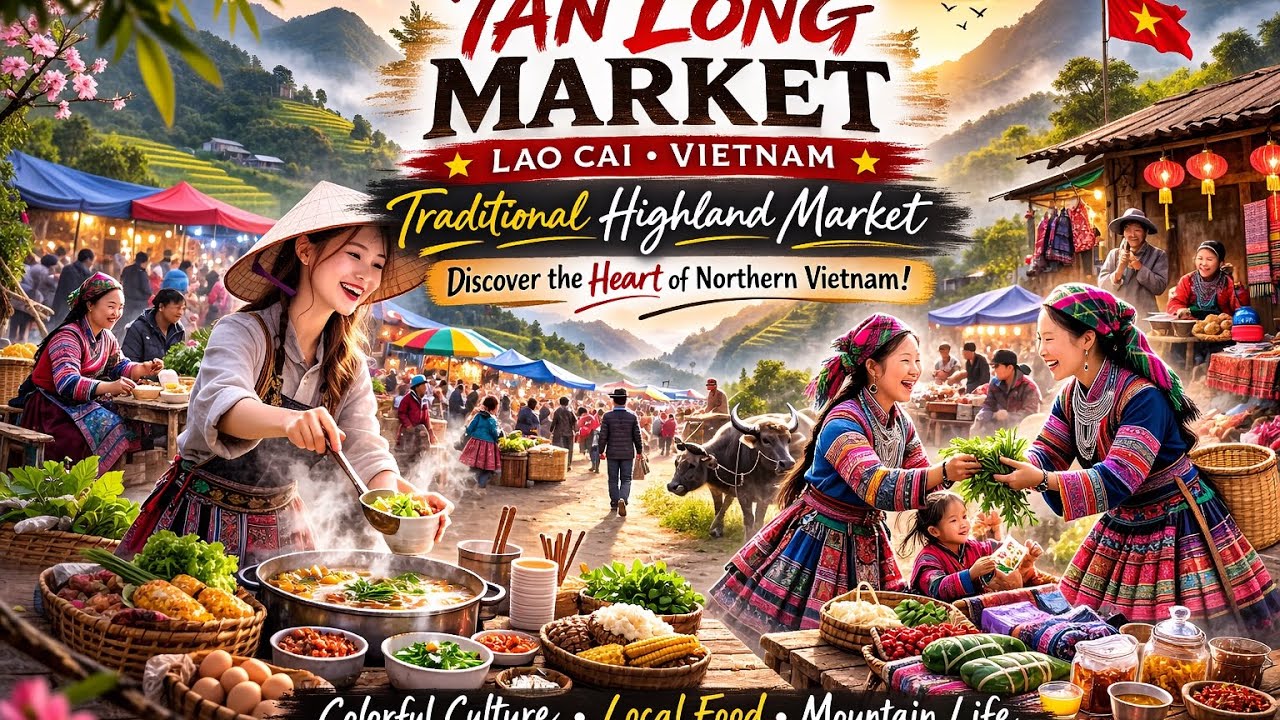 🇺🇸A Day at Tân Long Traditional Market | Northern Vietnam