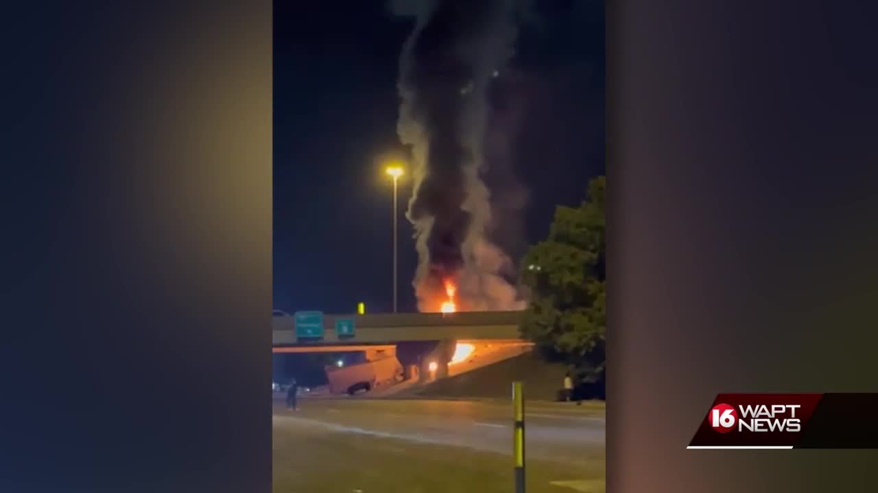 Truck driver killed in fiery crash - YouTube