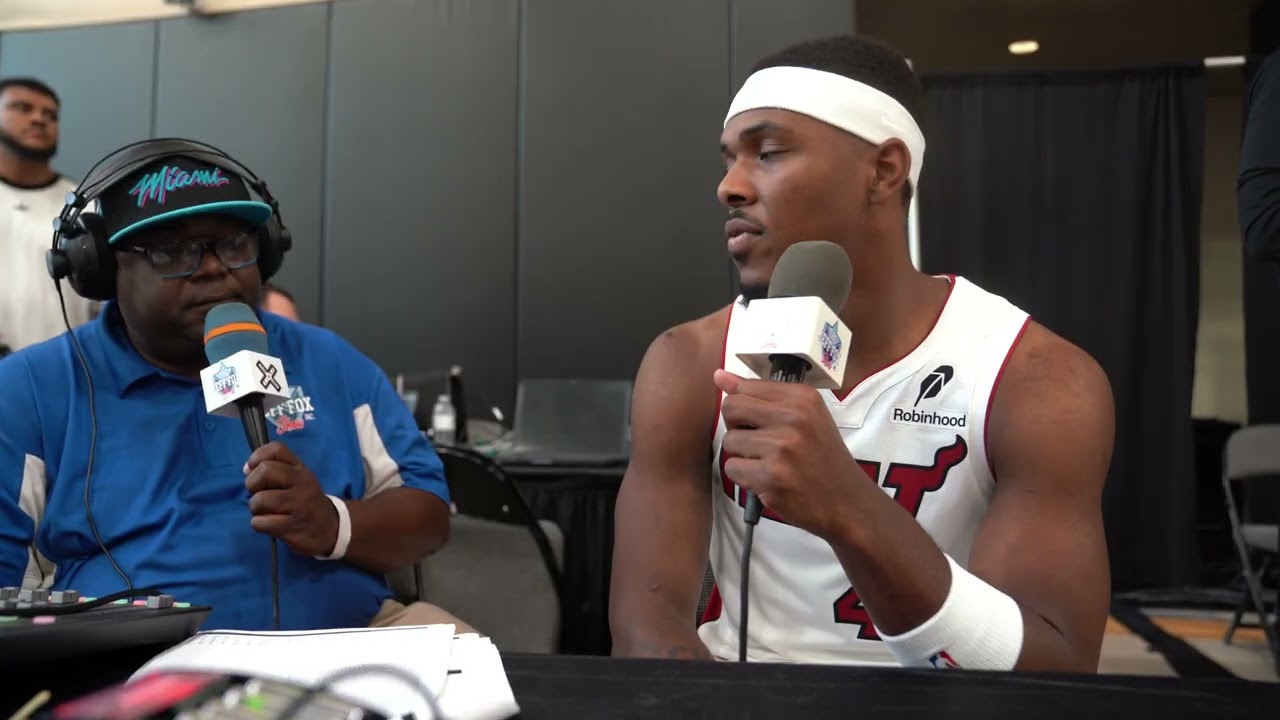 Miami Heat Rookie Ryan Conwell Talks with Jeff Fox at Media Day 🔥🏀