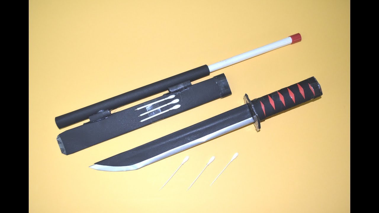 как сделать из бумаги нож совмещенный с духовой трубкой