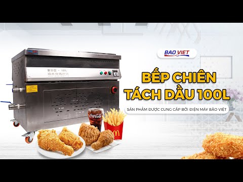 Video Bếp chiên tách dầu 100L dùng gas | Kích thước siêu... - youtube