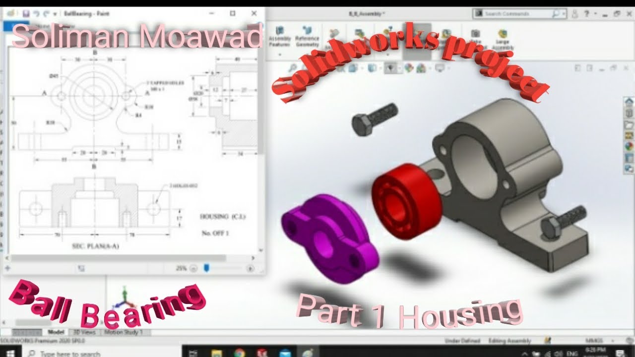 Ball Bearing , Part 1 Housing , Solidworks Project YouTube