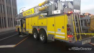 Victoria fire dept. L2(rare) E2 E1 R1 L1 B1 on scene gas leak. L1 leaving scene.