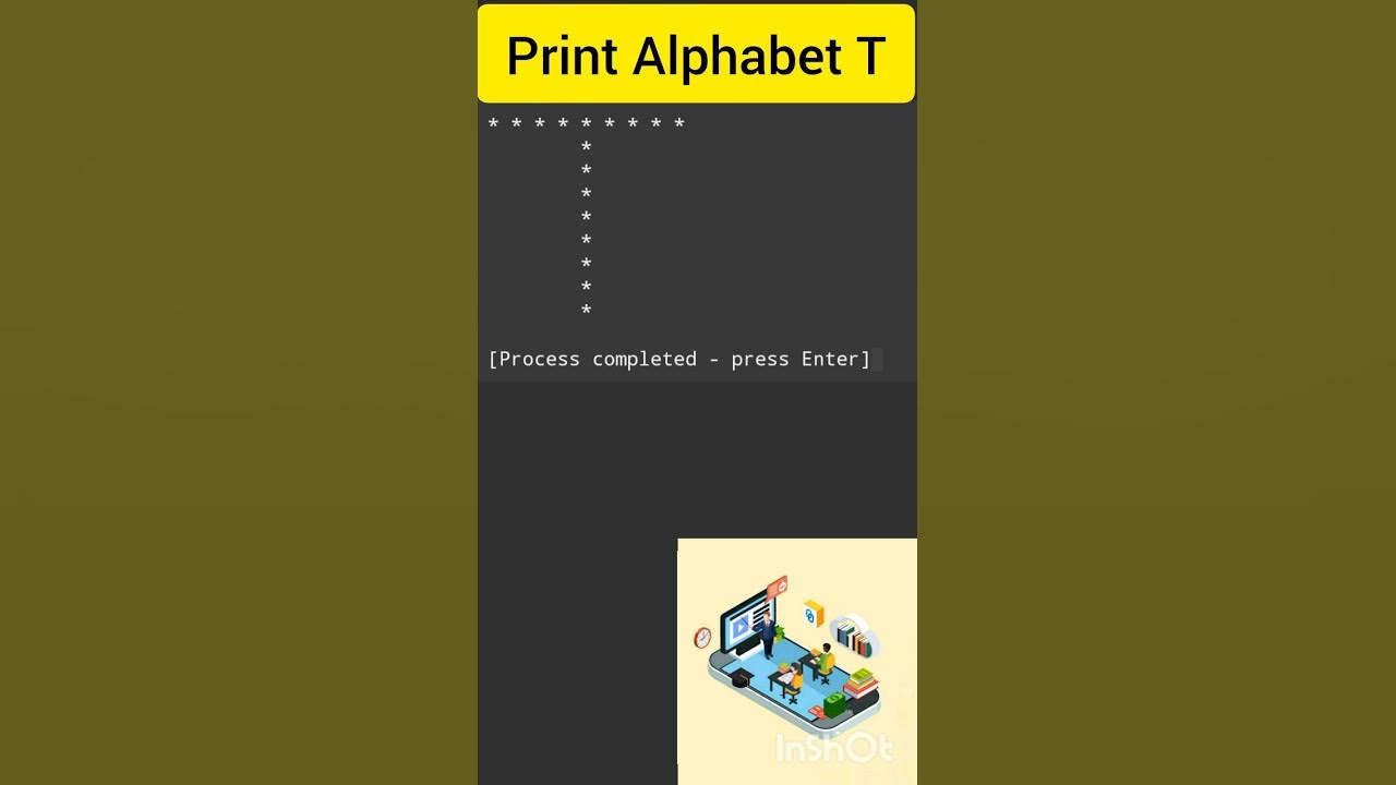 Write a Program to Print Pattern ( Alphabet T) in C YouTube