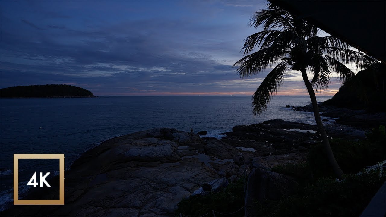 Staying by Nai Harn Beach Thailand | Ocean Balcony View Rain to Sunset 4K