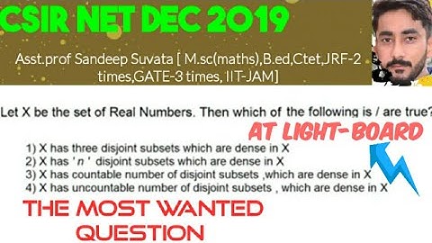 Csir net dec 2019 |Real analysis|Dense set | Csir net Mathematics |Gate | IIT JAM | Light board