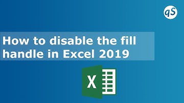 How to disable the fill handle in Excel 2019