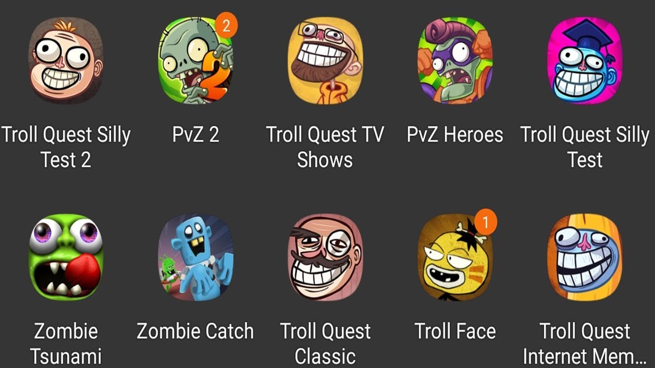 Silly Test2 Troll Quest Silly Test 2,PvZ 2,Zombie Tsunami, Zombie Catch,Troll Face ...
