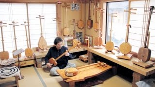 檜三味線の工房を開放 - YouTube