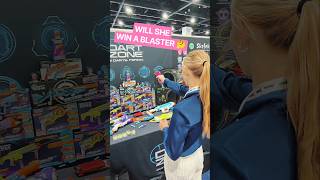 Will She Win a Blaster? 🤔🎯 #Blaster #Toys #Fun #Games compatible with #nerf
