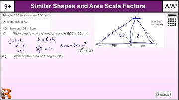 Simliar Triangles and Area Scale Factors GCSE Maths revision Exam paper practice & help