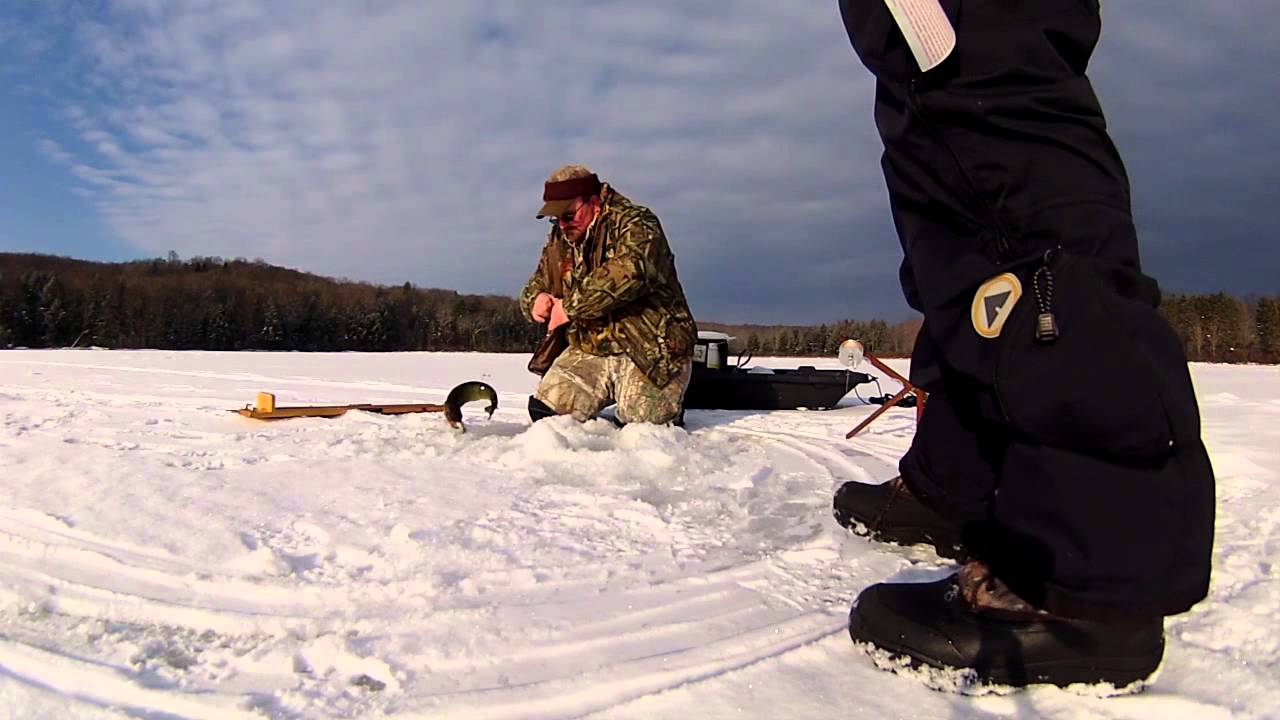 Ice Fishing Glendale Lake PA 2015 YouTube