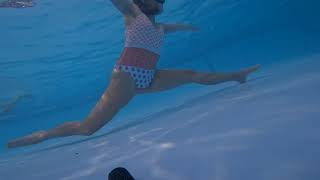 Blowing Bubbles Out And Trying Splits Underwater.