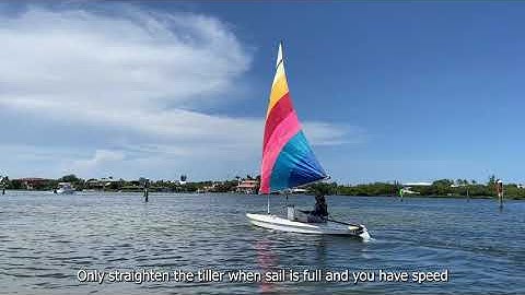 Tacking a Sunfish Sailboat
