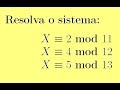 PROFMAT MA14 11.2.3 [Teorema Chinês dos Restos]