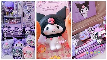 Kuromi desk Makeover 💜💜Kuromi Stationery haul   #cindyasmr