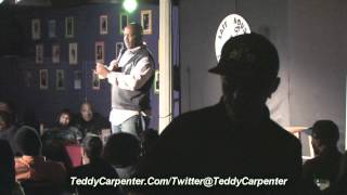 Teddy Carpenter up close with a comedy legend.